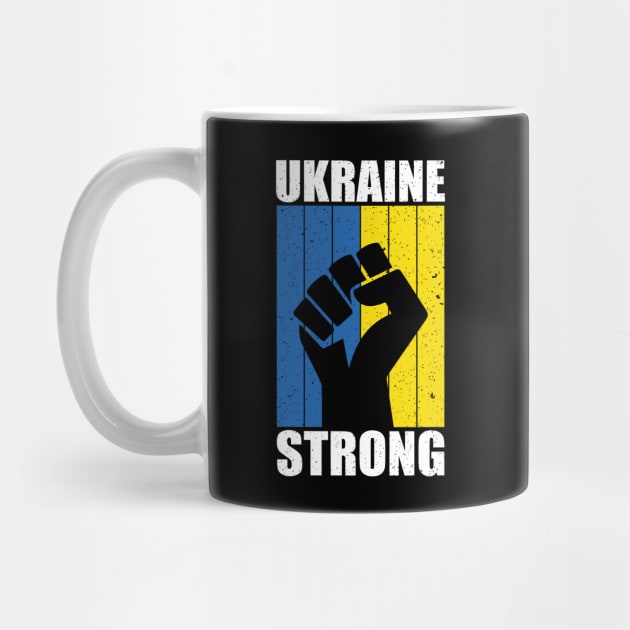 Ukraine Strong Retro Vintage Flag by Teeartspace